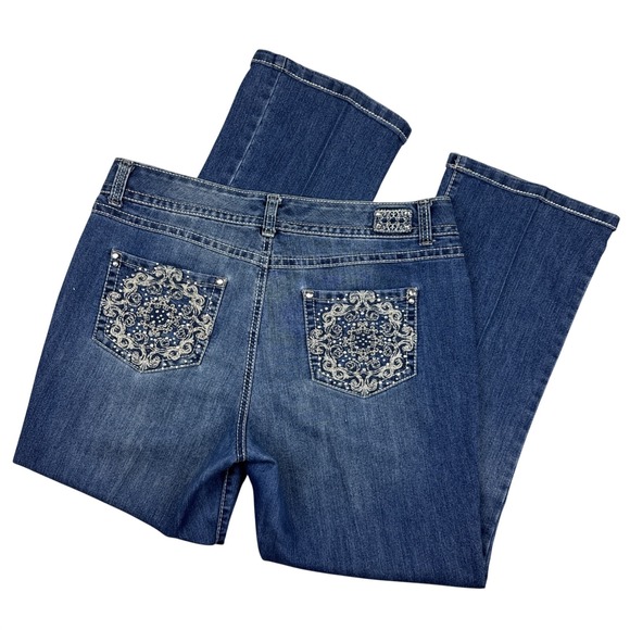 Bandolino Denim - Bandolino Jeans Women 12 Rhinestone Pockets High Rise Boot Cut Tatum 2000s Y2K